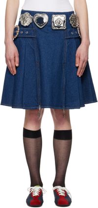 Chopova Lowena Navy Biggity Denim Miniskirt