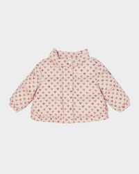 Girl's Bashira Heart-Print Down Jacket, Size 6M-3