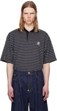 Kenzo Black & Gray Kenzo Paris VERDY Edition Embroidered Polo