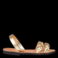 Minorquines - Sandales à brides tressées en cuir - Taille 41 - Doré