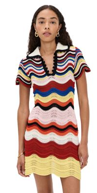 La DoubleJ Chevron Mini Dress Multicolor Pink/Red/Yellow L