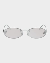 Fendi First Crystal 54mm Oval Sunglasses