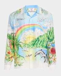 Men's Aloha Silk Concealed Button-Down Shirt