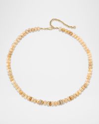 14K Multi Charm Mystic Sand Moonstone Beaded Necklace