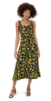 Ulla Johnson Vivi Sweetheart Neckline Midi Dress Verdite 6