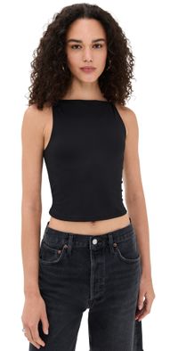 Good American Weightless Sleeveless Tank Black001 S