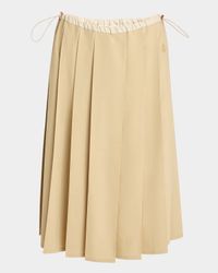 Pleated Drawstring Midi Skirt