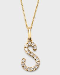14k Diamond Pave Initial Necklace