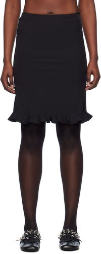 We11done Black Flared Midi Skirt