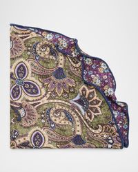 Men's Reversible Floral to Paisley Silk Pocket Circle
