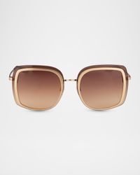 Halima 65mm Square Titanium Sunglasses