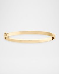 Edged Hollow Hinge Bangle in 14K Yellow Gold