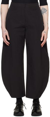 AMOMENTO Black Curved Leg Trousers