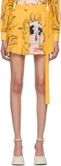 Pushbutton SSENSE Exclusive Yellow Crying Girl Miniskirt