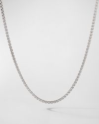 Box Chain Necklace in Silver with 14K Gold Accent, 2.7mm