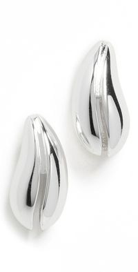 Tory Burch Mini Wave Earrings Light Silver One Size