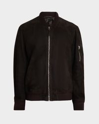 Men's Suede Lambskin Bomber Jacket