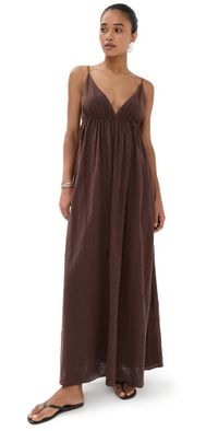 STAUD Hanna Dress Dark Chocolate XL