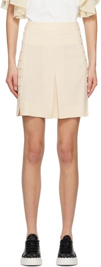 See by Chloé Beige Button Miniskirt