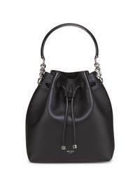 Women's Bon Bon Leather Bucket Bag - Black Silver