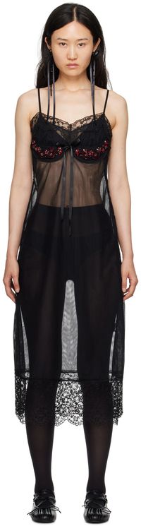 Simone Rocha Black Bow Midi Dress