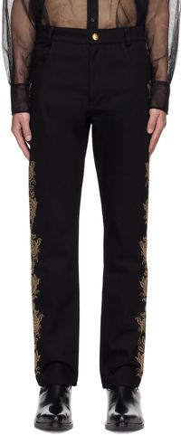 Ernest W. Baker Black Rose Studded Jeans