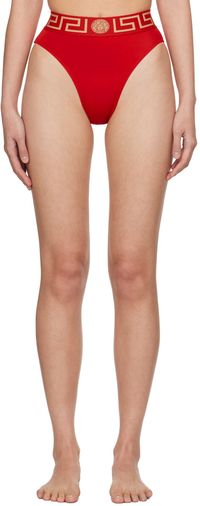 Versace Underwear Red Greca Border Bikini Bottoms