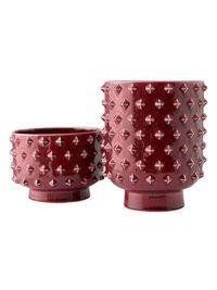 Valika 2-Piece Vase Set - Dark Red