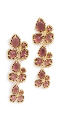 Zimmermann Bloom Large Dangles Gold/Burgundy One Size