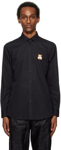Moschino Chemise noire à écusson à ourson
