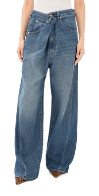 Darkpark Ines Fold Over Tencel Denim Jeans Slate Vintage 30