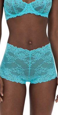 Natori Heavenly Lace Boyshorts Electric Aqua XL