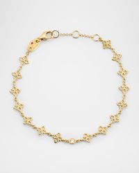 18K Yellow Gold Principessa Diamond Flower Link Bracelet