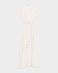 Janis Eyelet Embroidered Maxi Kaftan Coverup