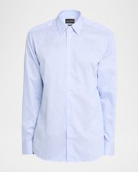 Men's Cotton Micro-Pinstripe Classic Fit Sport Shirt