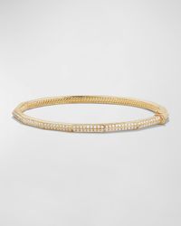 Stax 18k Gold Faceted Bracelet with Diamonds, Size M