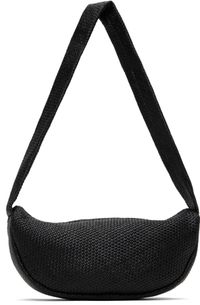 St. Agni Black Woven Crescent Bag