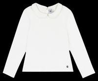 Petit Bateau - Tee-shirt col claudine en coton bio - Taille 10A - Blanc