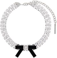 SHUSHU/TONG SSENSE Exclusive Silver YVMIN Edition Rubber Bow Crystal Choker