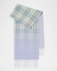 Gradient Check Cashmere Scarf