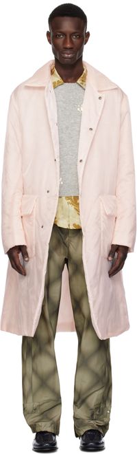 Dries Van Noten Pink Loose Fit Mac Coat