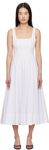 Staud Robe midi Wells blanche
