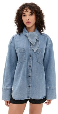 Closed Scarf Shirt Light Blue S