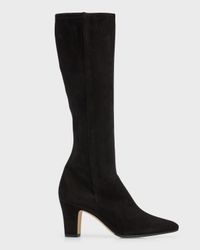 Pitana Suede Block-Heel Knee Boots