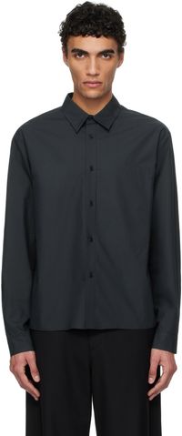 AMOMENTO Navy Basic Pocket Shirt