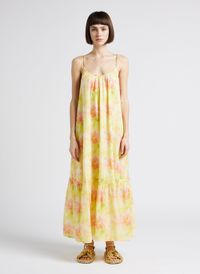 Scotch And Soda - Robe longue col rond imprimé floral - Taille 40 - Jaune
