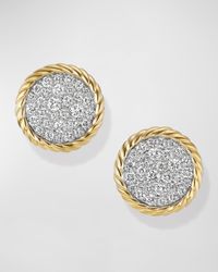Elements Earrings in 18K Gold with Diamonds, 11.5mm, 0.5"