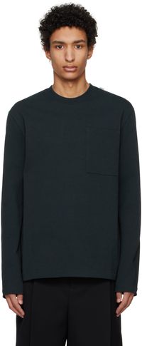Jil Sander Navy Logo Flag Long Sleeve T-shirt