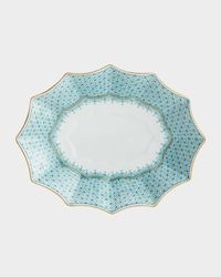 Green Lace 12-Sided Lobed Small Tray