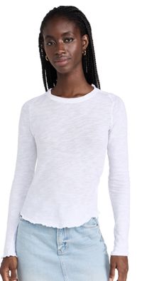 Free People Be My Baby Long Sleeve Tee Ivory XL